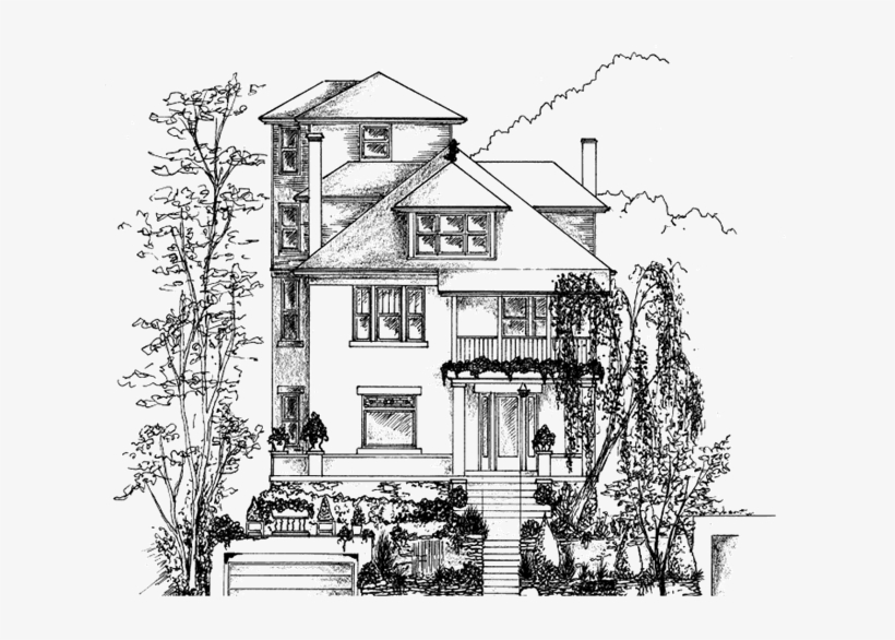Situated On A Hilltop Site In The Historic Gaslight - Transparent House Sketch, transparent png download