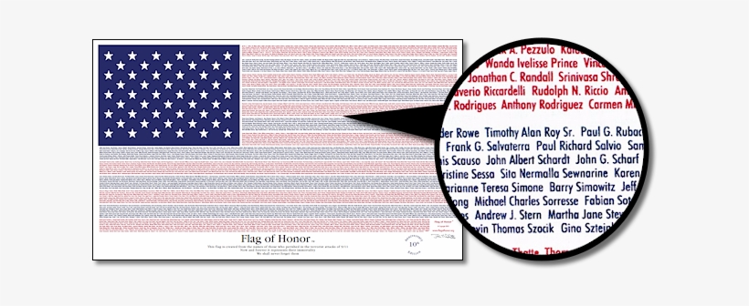 9-11 Memorial Flag Of Honor - American Flag Of Honor, transparent png download