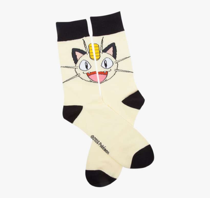Pokémon - Meowth Socks - 39/42 - Sock, transparent png download