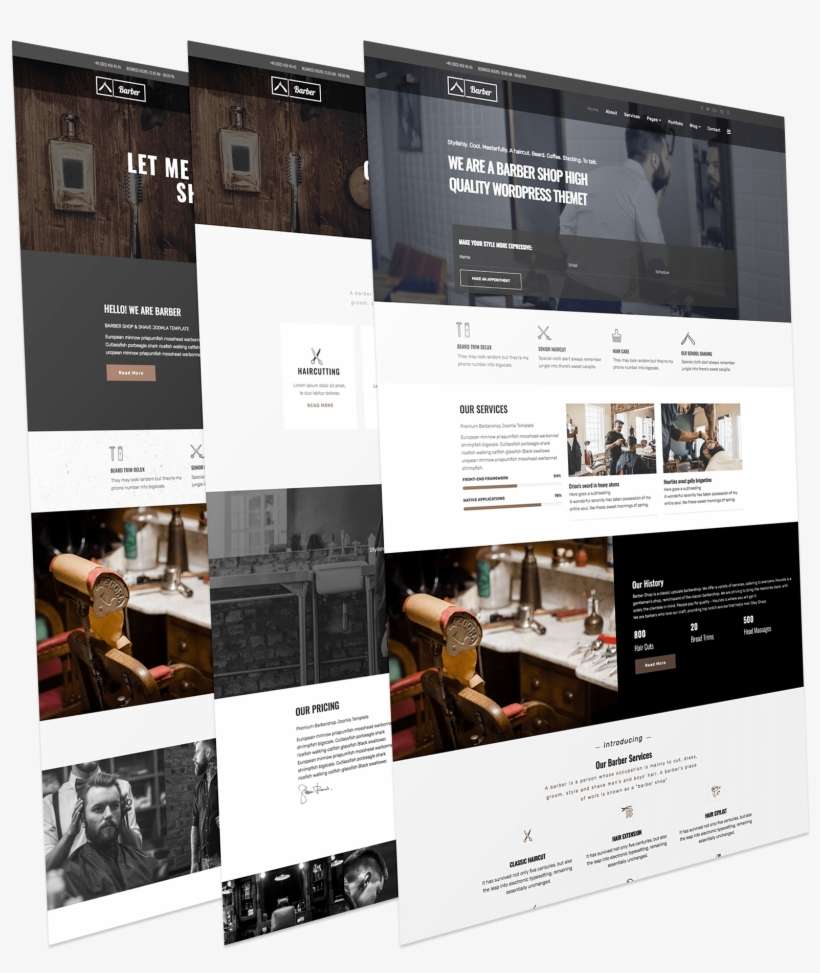 Barber Joomla Template - Flyer, transparent png download