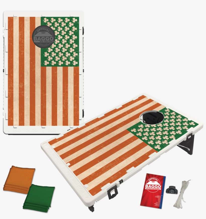 Irish Shamrock American Flag Bean Bag Toss Game By 2 'x 3' Vintage