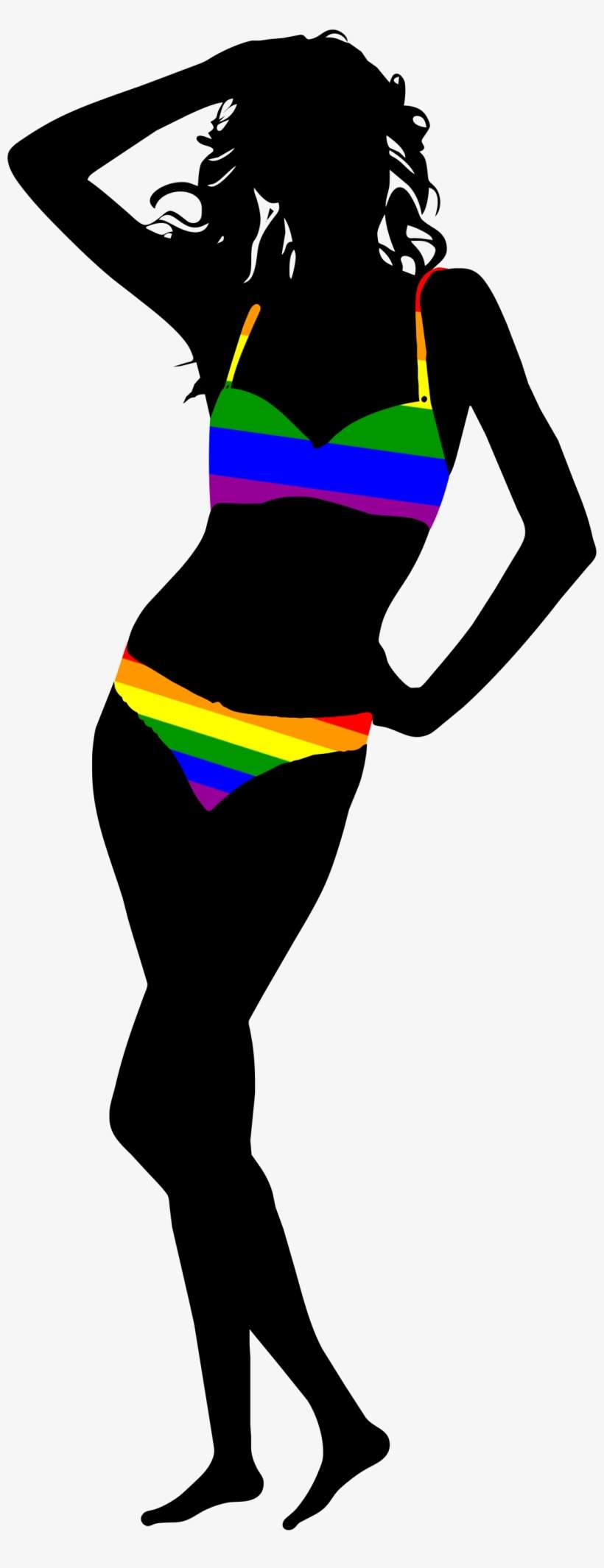 Lesbian Gay Silhouette Homosexual 652166 - Bikini Silhouette Png, transparent png download