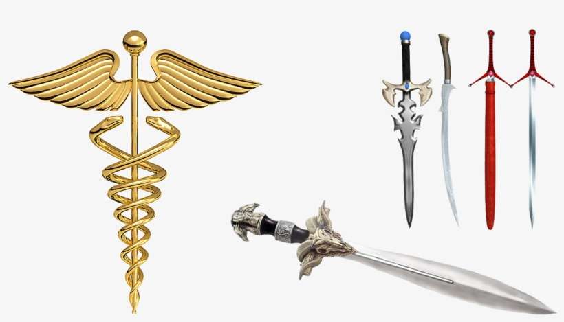 Banner Library Download Caduceus Transparent Sword - Medical Symbol, transparent png download