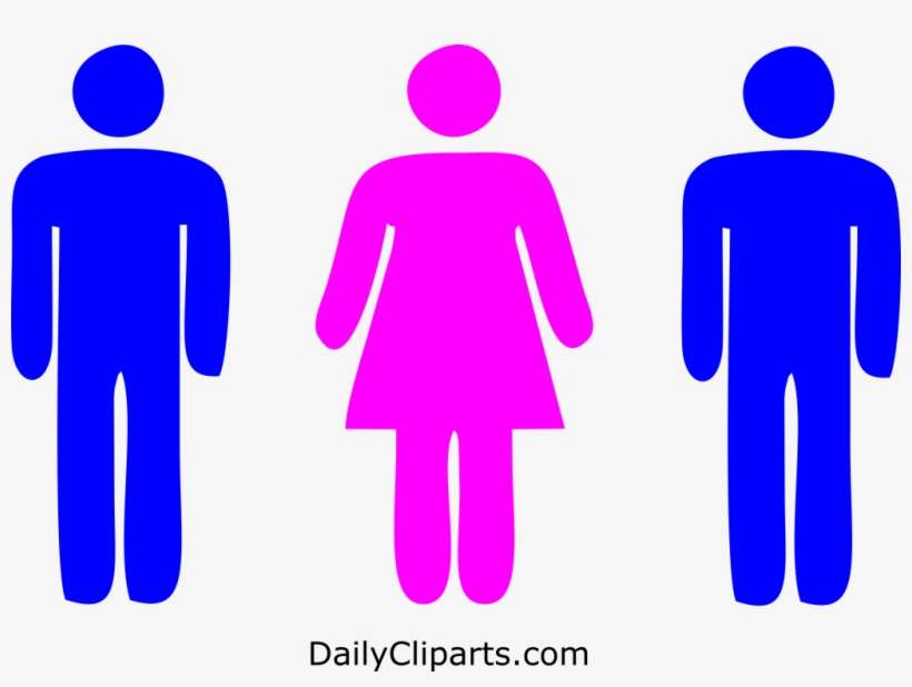 2 Men 1 Woman Icon Image - Stainless Steel Toilet Signage, transparent png download