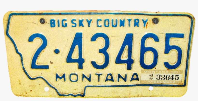 Montana 1971 License Plate - Number, transparent png download