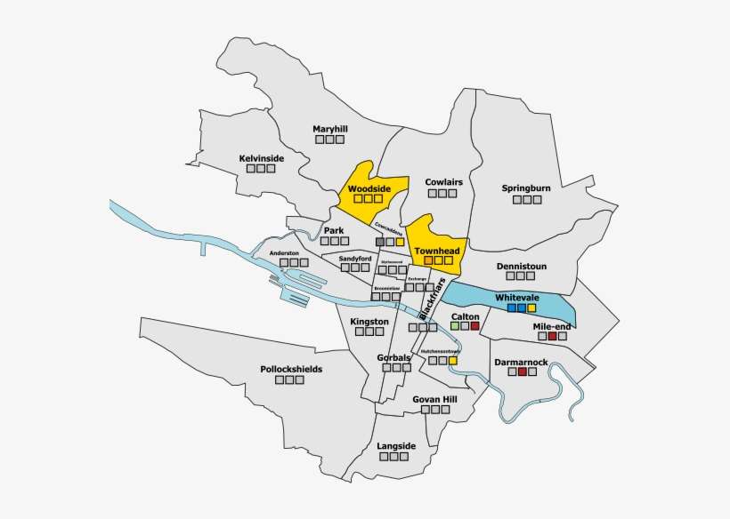 1896 Glasgow Corporation Election - Map, transparent png download