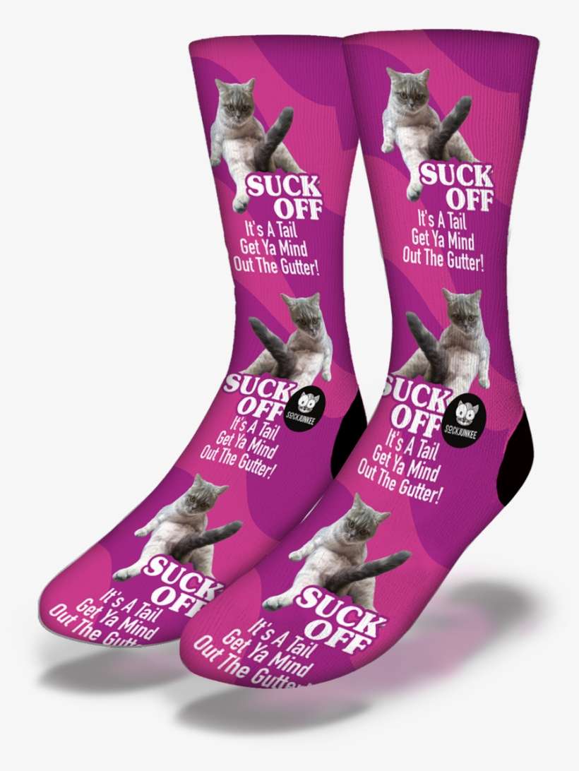 Suck Off Cat Socks - Sock, transparent png download