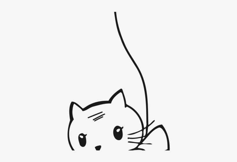 Drawn Cheshire Cat Tail - Drawing For Coloring Cat, transparent png download