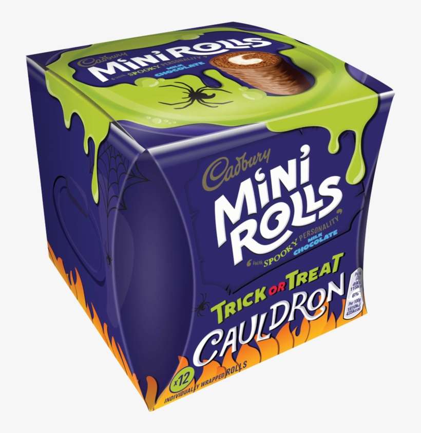 Cadbury 12 Mini Rolls Milk Chocolate Trick Or Treat - Cadbury Mini Rolls Cauldron, transparent png download
