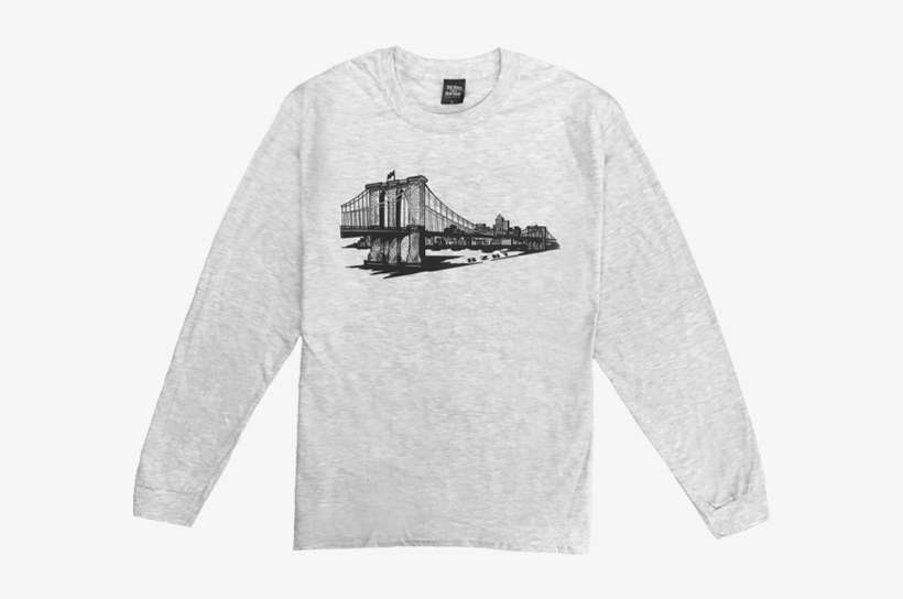 Bzny Brooklyn Bridge Long Sleeve Shirt - Long-sleeved T-shirt, transparent png download