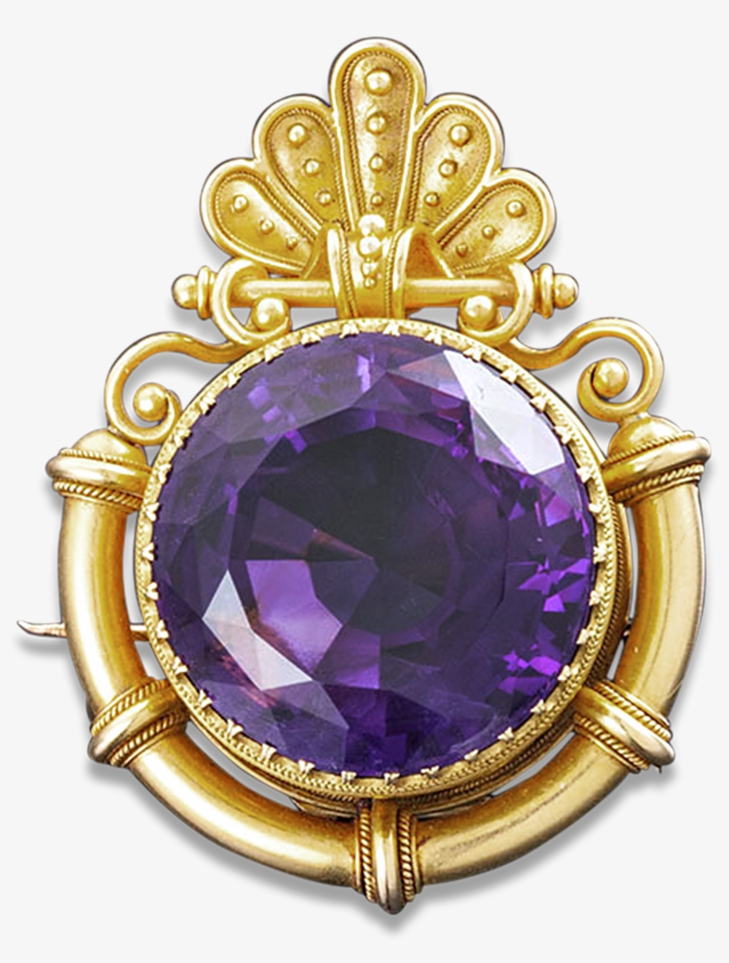 Georgian Amethyst Brooch, - Amethyst, transparent png download
