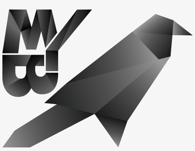 Illustrationorigami Raven With Stylized Logo - Graphic Design, transparent png download