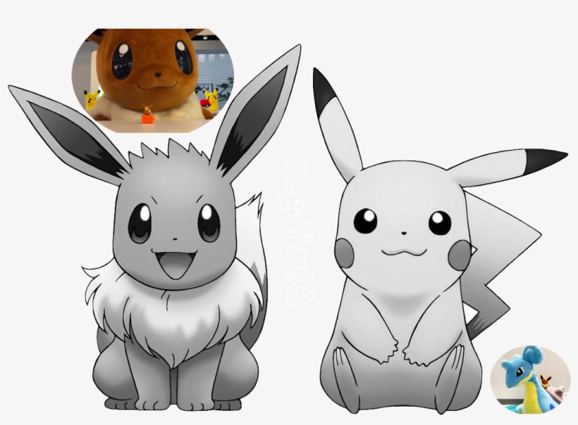 O-mega Pokemon Xy - Eevee And Pikachu Deviantart, transparent png download