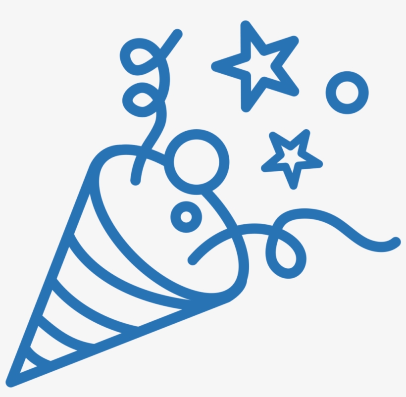 Celebrate Blue - Black And White Confetti Popper Png, transparent png download