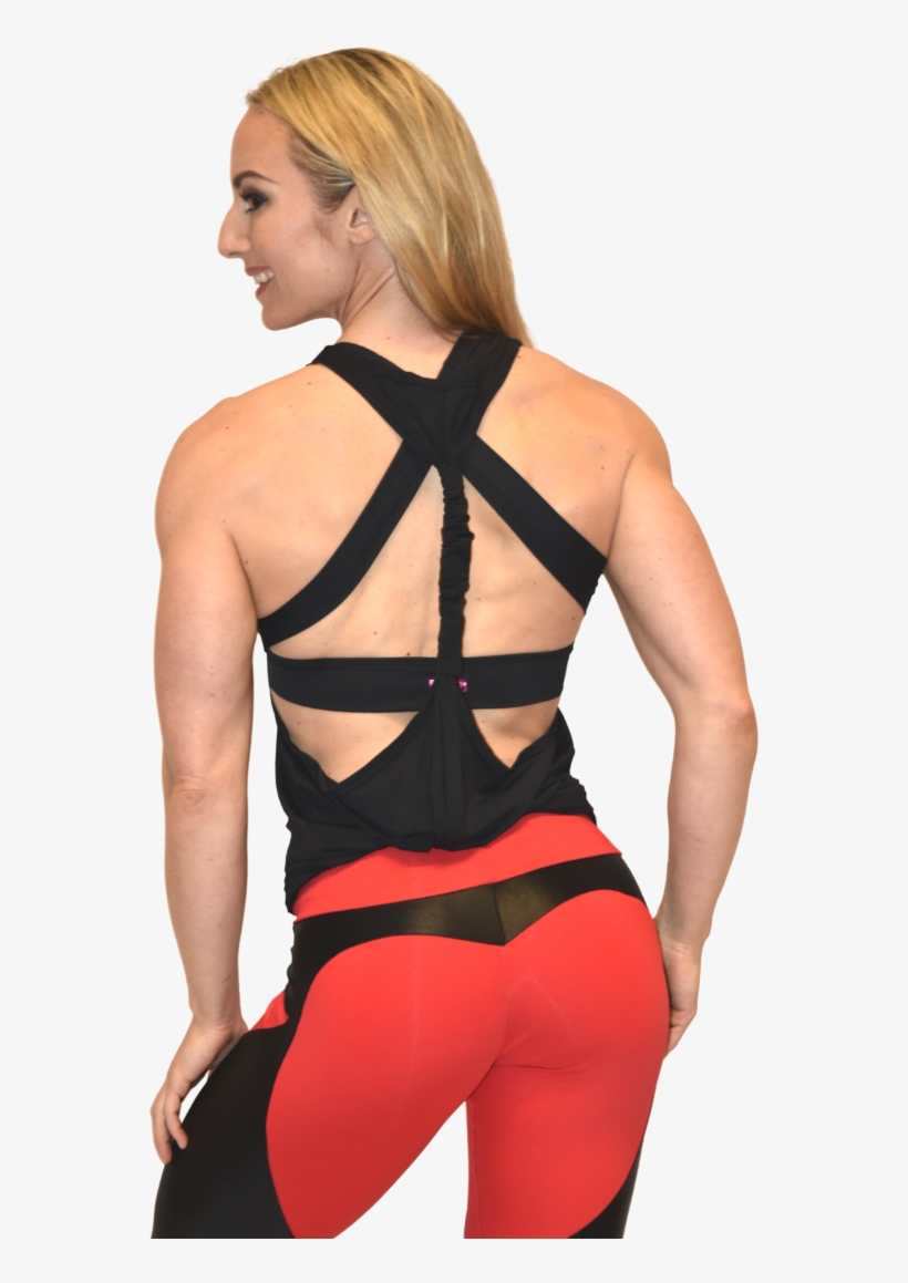 Bfb Activewear Tank Top Trip Black-sexy Workout Top - Tights, transparent png download