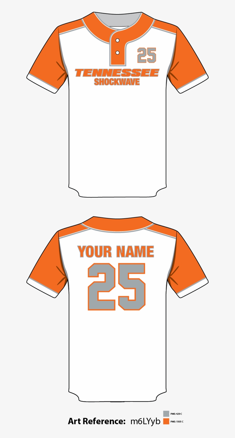 Tennessee Shockwave Two Button Softball Jersey - Number, transparent png download