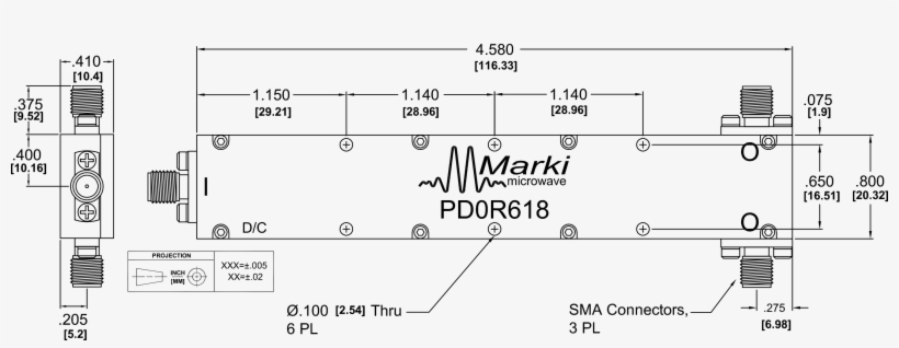 Pd-0r618 Power Divider Package Diagram - Diagram, transparent png download
