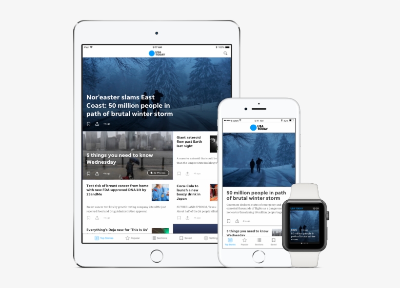Usa Today Apps - Usa Today Mobile App, transparent png download