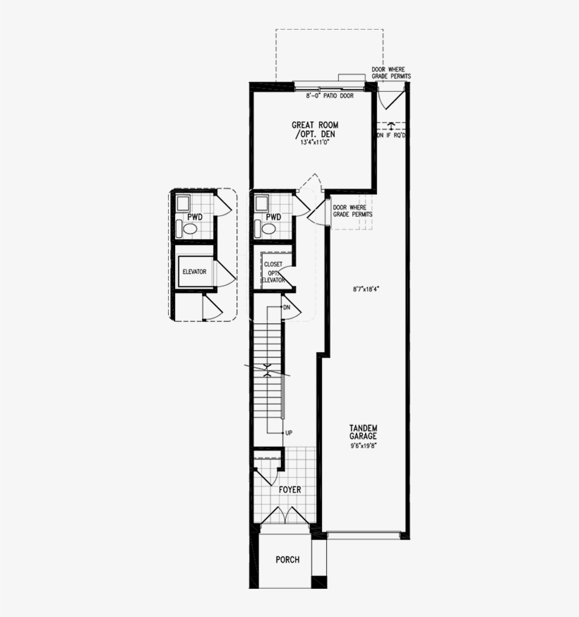 0001 0004 Residence 3 A Ground Floor With Elevator - Floor Plan, transparent png download