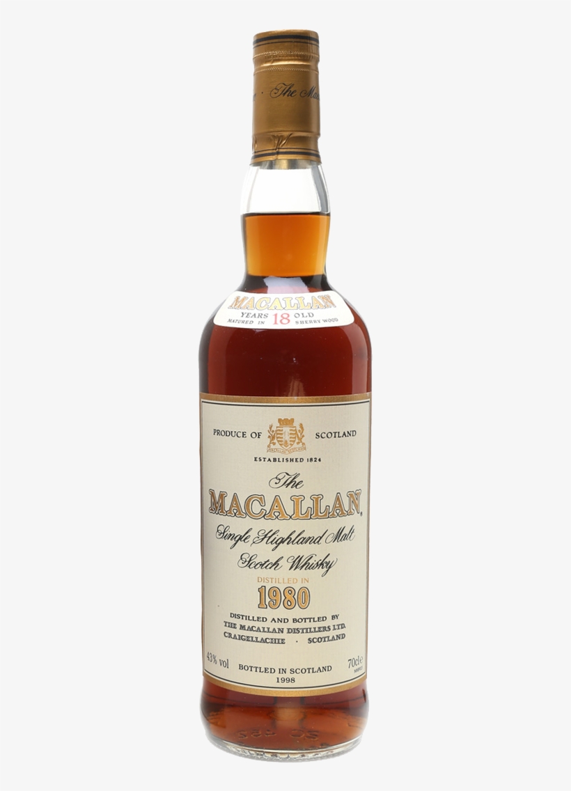 The Macallan 1980 Vintage 18 Year Old - Macallan 10 Year Old 100 Proof, transparent png download
