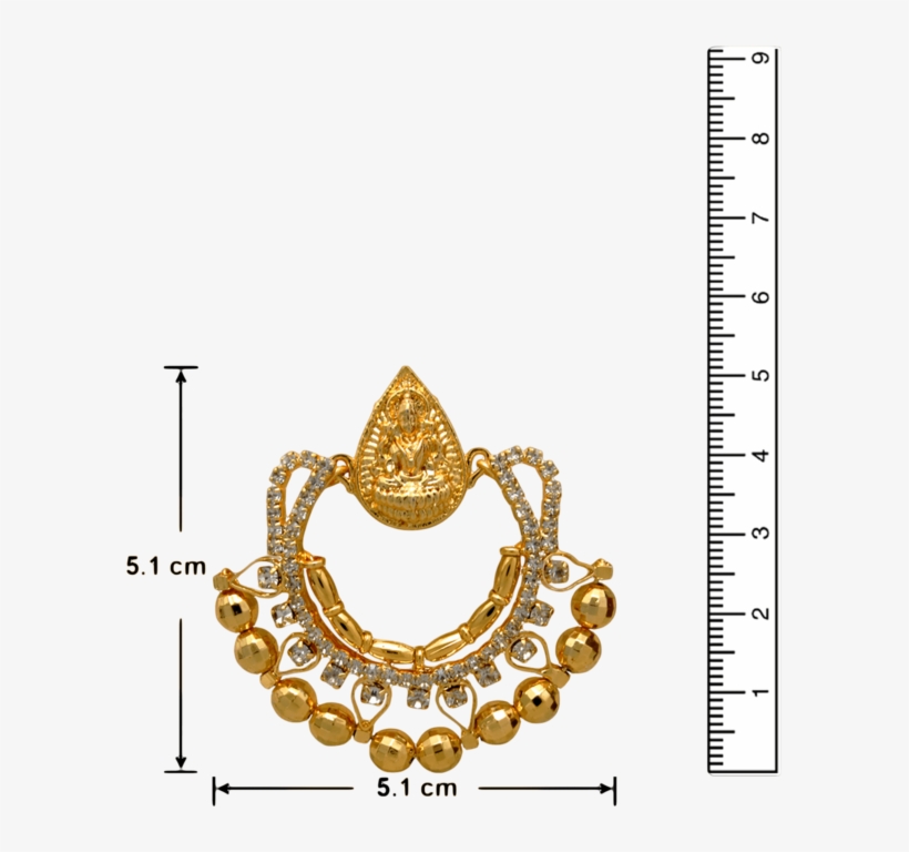 Traditional Ethnic Gold Plated Laxmi Ji Dangler Earrings - Emblem, transparent png download