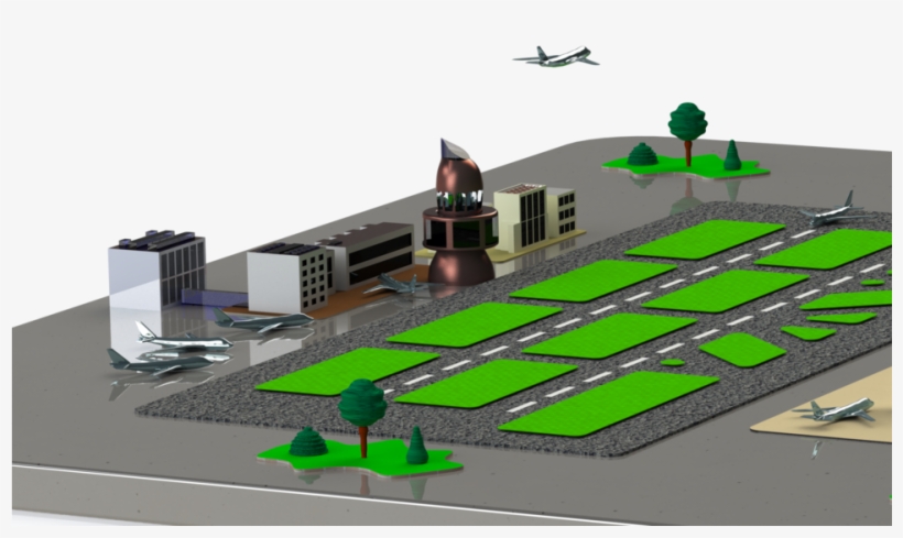 Airport Model Design By Alisa Kaliman - Airport Model Project, transparent png download