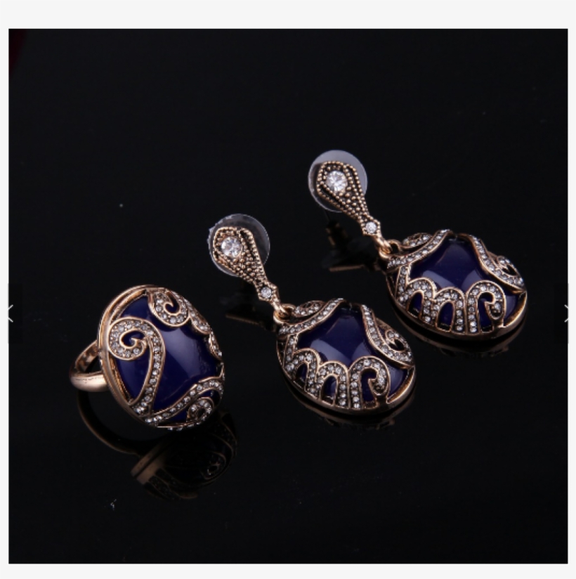 Easter Bridal Accessories Gold Plated Imitation Blue - Earrings, transparent png download