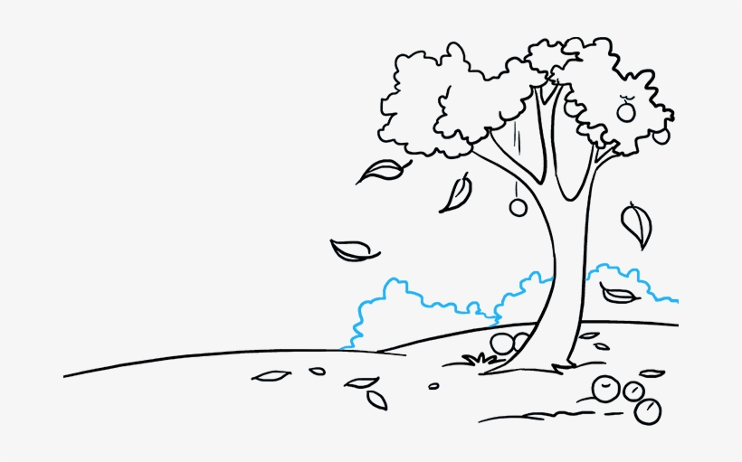How To Draw Fall Scenery - Illustration, transparent png download