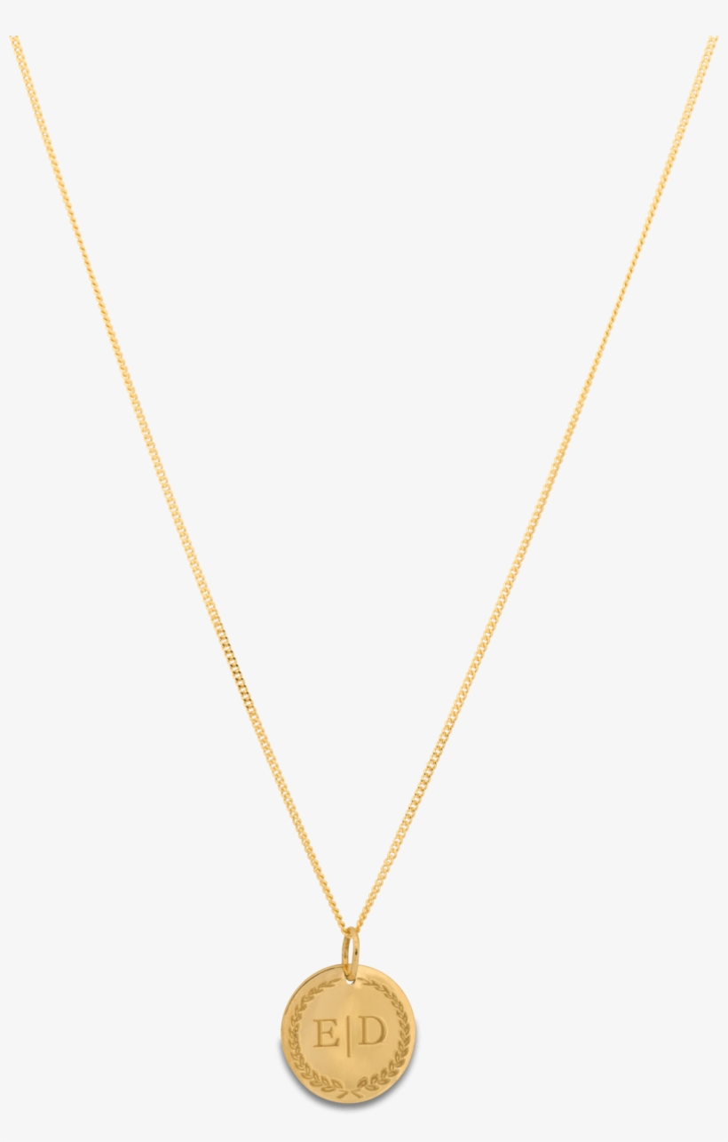 Double Initial Coin Necklace 14crt Gold - Locket, transparent png download