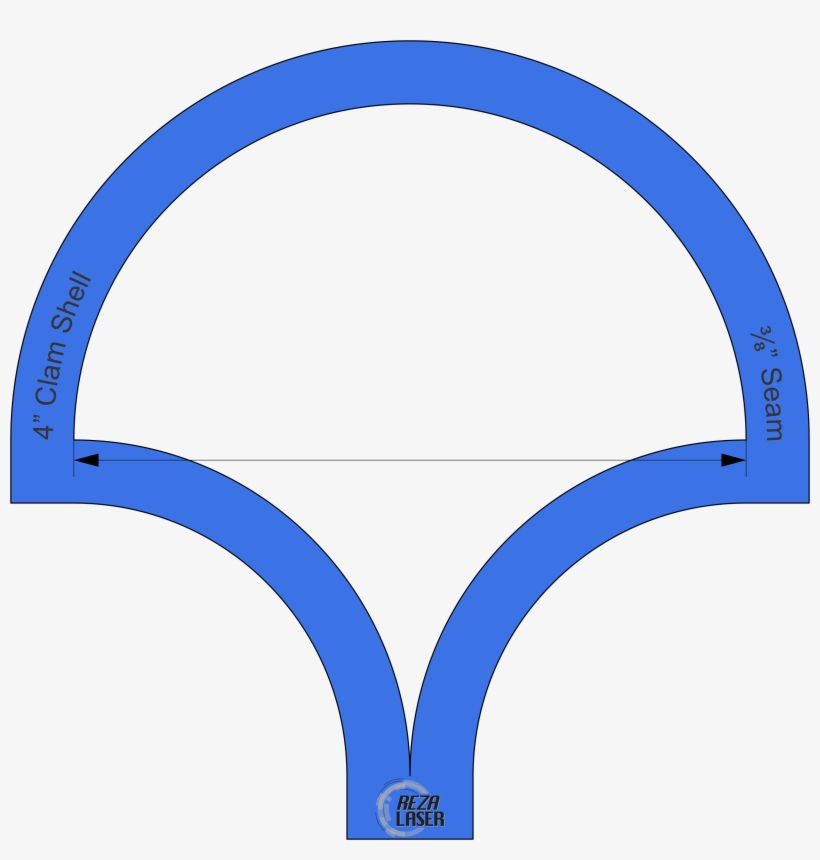 Clam Shell 4″ Inch Acrylic Template I Spy With ⅜” Seam, transparent png download