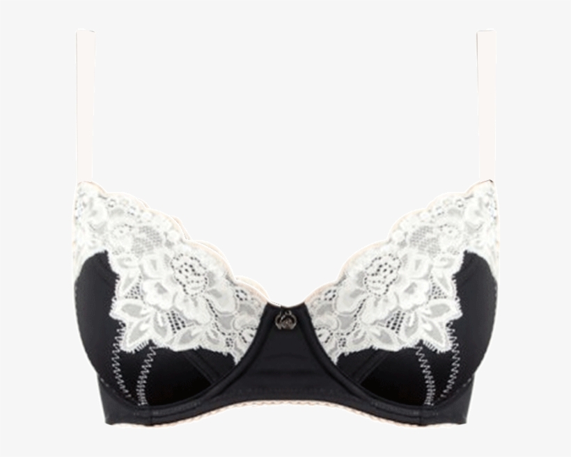 Zig Zag Bra Ivory & Black Braa03 1004black/ivory - Bra Lace Clipart Transparent Png, transparent png download