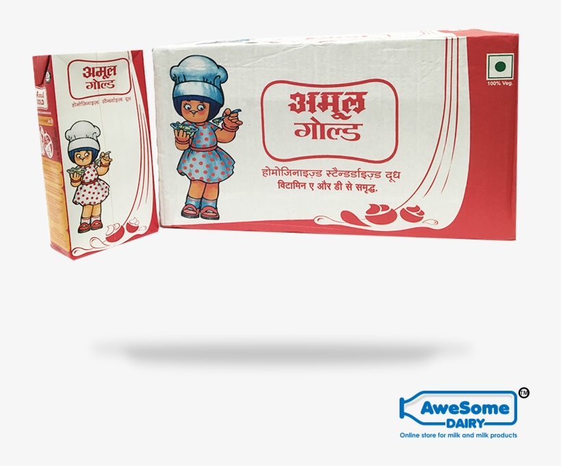 Amul Gold Bulk Milk - Cartoon, transparent png download