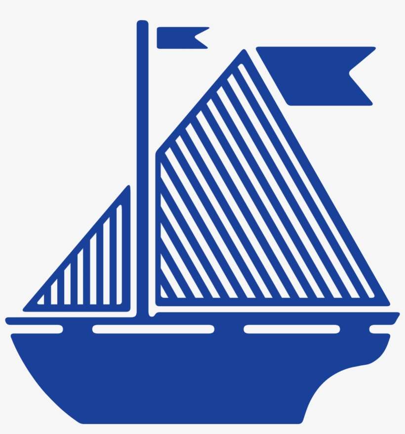 Sail Boat Flag Blue Sail Boat 370164 - Boat Illustration Png, transparent png download