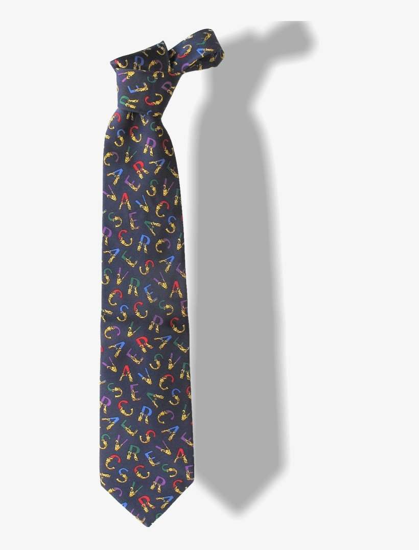 Gianni Versace Brand Letters Navy Multi Silk Tie, New - Formal Wear, transparent png download