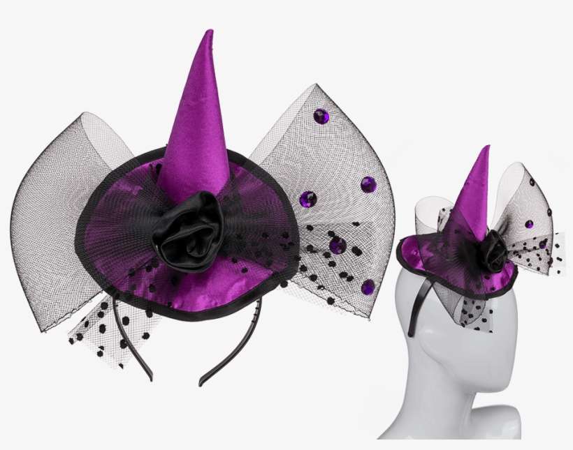 Plastic Halloween Hairband With Purple Coloured Hat - Diadema De Halloween Horror, transparent png download