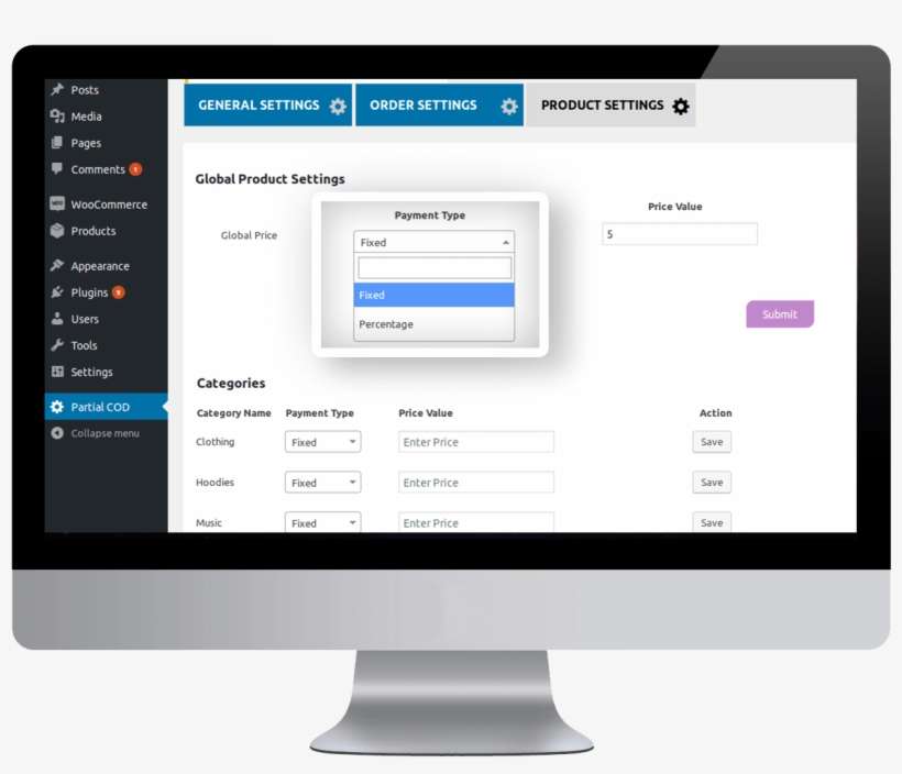 Woocommerce Partial Cod Cash On Delivery Plugin - Dashboard For Food Delivery Admin, transparent png download