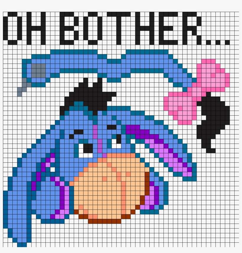 Eeyore Perler Bead Pattern / Bead Sprite - Eeyore Hama Bead Pattern, transparent png download
