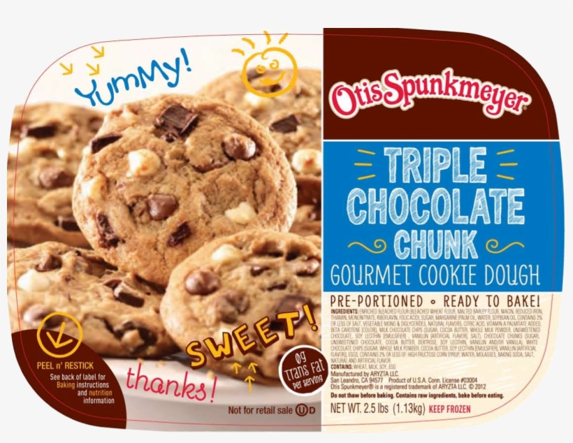 Otis Spunkmeyer Triple Chocolate Chunk Cookie Dough, transparent png download