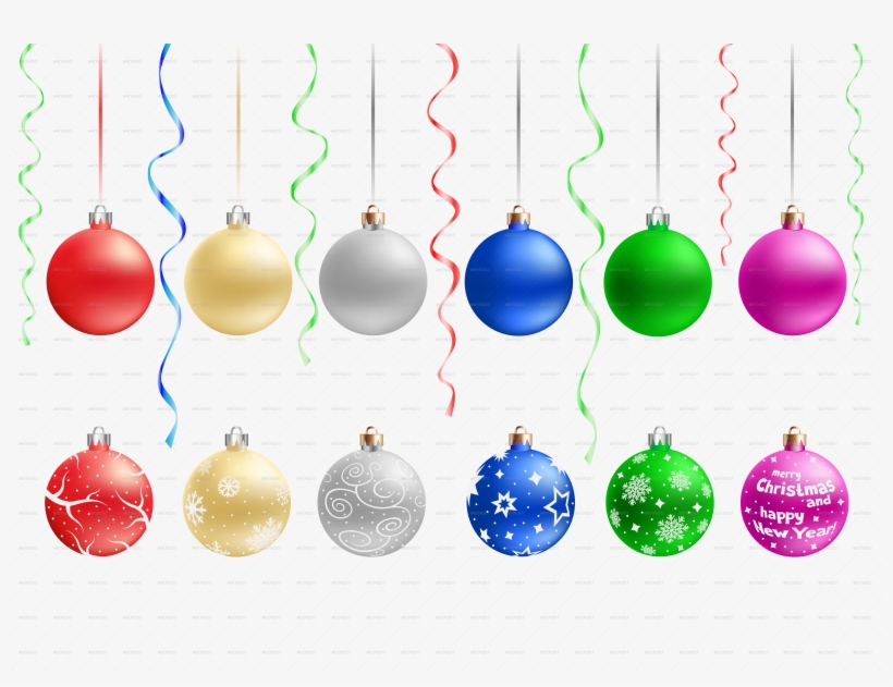 Multicolored Christmas Baubles - Christmas Ornament, transparent png download