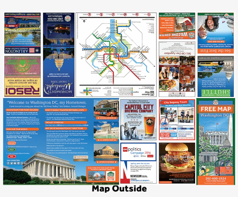 Washington Dc Free Map Brochure Outside 2016 - Washington Dc Brochure, transparent png download