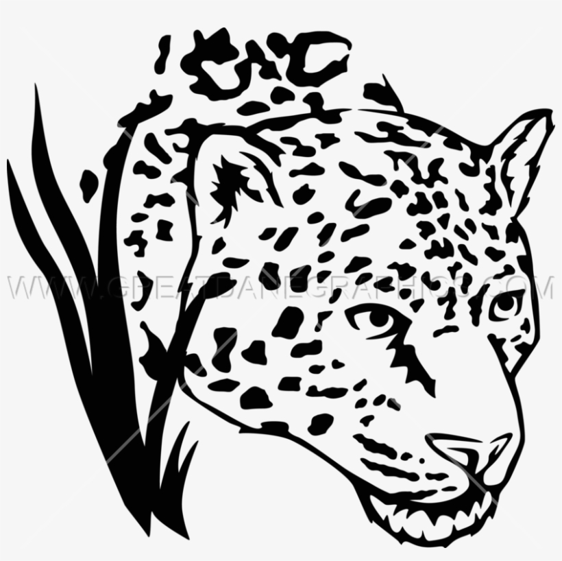 Png Black And White Head Drawing At Getdrawings Com - Black And White Jaguar Head Clipart, transparent png download