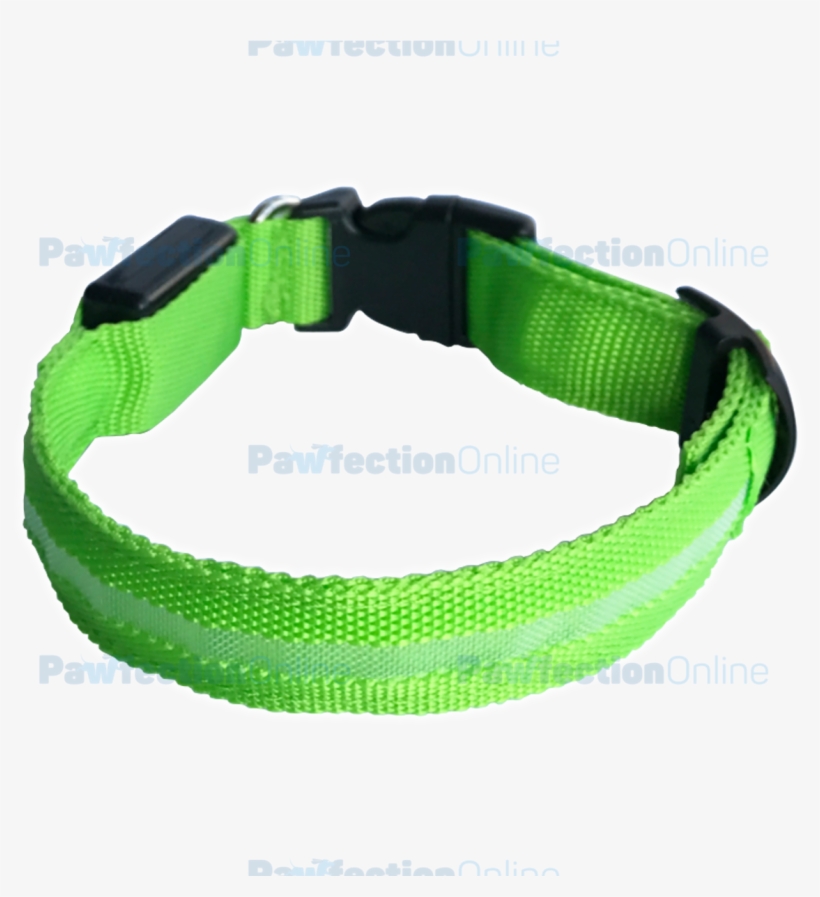 The Durable Nylon Green Led Dog Collar Is Part Of The - Strap, transparent png download