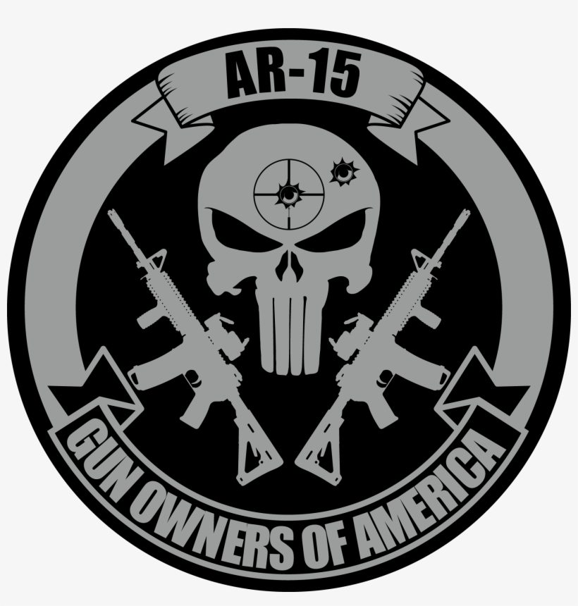 Punisher Decal Black & Gray - Ar15 Hat, transparent png download
