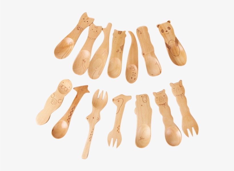 Animals Wooden Spoons - Wood, transparent png download