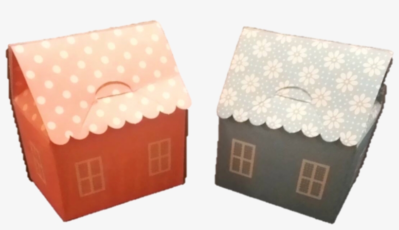 Small Houses Made Of Pink Or Light Blue Paper - Polka Dot, transparent png download