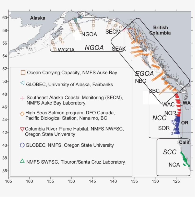 Location Of Sampling Program , Regions, And Major Geographic - Diagram, transparent png download