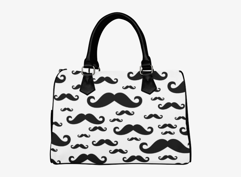 Black Handlebar Mustache / Moustache Pattern Boston - Tote Bag, transparent png download