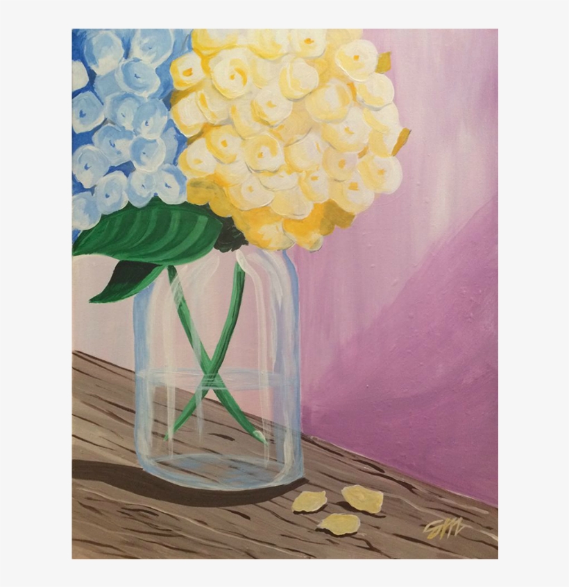 “blue And Yellow Hydrangeas” - Bouquet, transparent png download