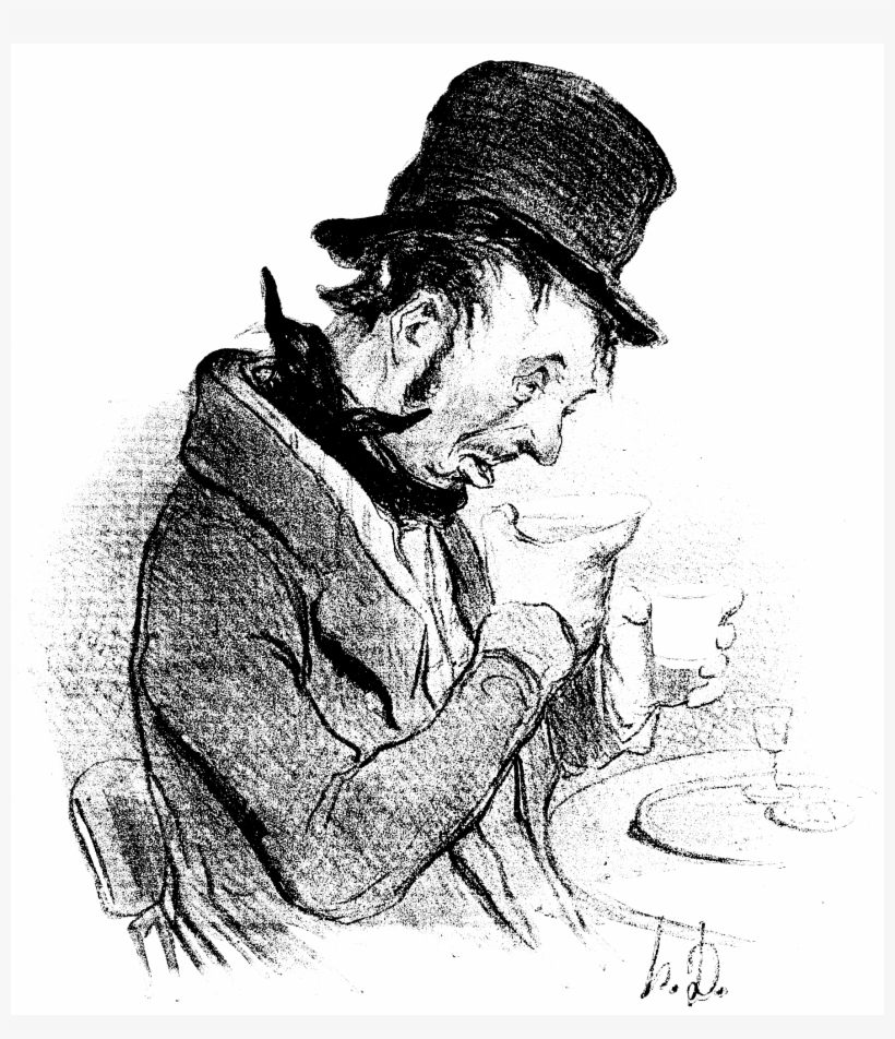 Mh 16 Daumier D115 Monomanes L Amateur De Café - <monomaniacs>: (8) The Coffee-lover: The Half-cup, transparent png download