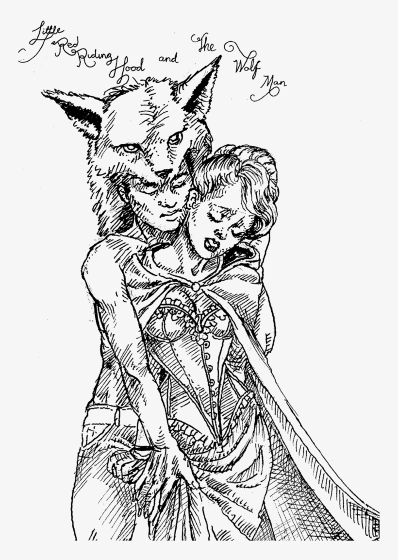 744 X 1073 3 - Red Riding Hood And The Wolf Drawing, transparent png download